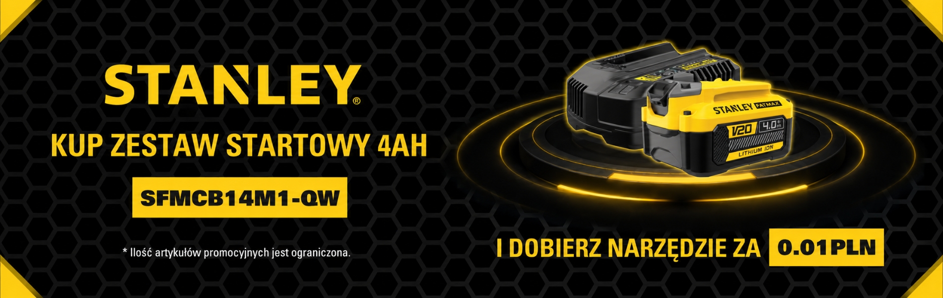 STANLEY zestaw startowy 4Ah SFMCB14M1-QW – dobierz narzędzie za 0,01 zł