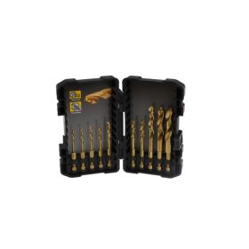 DEWALT WIERTŁO METAL HSS-TIN EXTREME IMPACT KPL. 10cz. 3-12mm UCHWYT HEX 1/4" DT50050-QZ