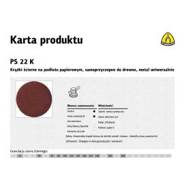 KLINGSPOR KRĄŻEK ŚCIERNY SAMOPRZYCZEPNY 125mm PS22K gr. 60 /50szt. 2295