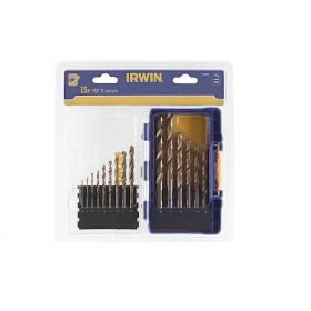 IRWIN ZESTAW 15szt. HSS TiS 1.5mm, 2mm, 3.5mm, 4mm, 4.5mm 5mm, 5.5mm, 6mm, 6.5mm, 7mm, 8mm, 9mm, 10m IW3038501