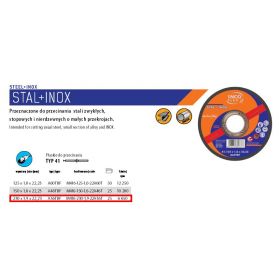 INCOFLEX TARCZA DO METALU 230 x 1,9mm INOX M416-230-1.9-22A36T