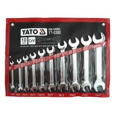 YATO KLUCZ PŁASKI  10cz. ETUI / SATYNA 6-27mm