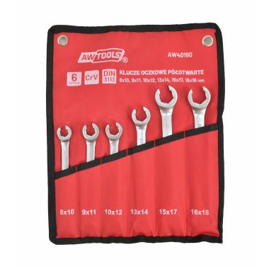 AWTOOLS ZESTAW KLUCZY PŁASKICH PÓŁOTWARTYCH kpl. 6szt.