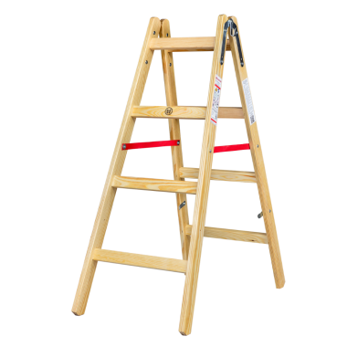 AWTOOLS DRABINA DREWNIANA  2x 4 STOPNI 150KG