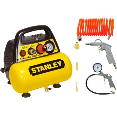 STANLEY KOMPRESOR BEZOLEJOWY  6L+ZESTAW PNEUMATYCZNY