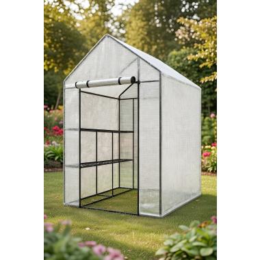 AWTOOLS SZKLARNIA OGRODOWA BIAŁA 143x143x195cm