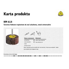 KLINGSPOR ŚCIERNICA LISTKOWA TRZPIENIOWA KM613  50mm x 20mm x 6mm gr. 100 12999