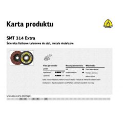 KLINGSPOR ŚCIERNICA LISTKOWA WYPUKŁA SMT314 EXTRA 115mm gr. 40 322809