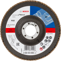 BOSCH ŚCIERNICA LISTKOWA 125mm P 80 STANDARD FOR METAL X431 WYPUKŁA 2608603658