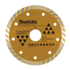 MAKITA TARCZA DIAMENTOWA 115x22,23mm TURBO (NA SUCHO) BETON,CEMENT, MARMUR, PŁYTKI A-84143