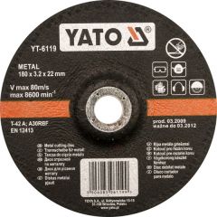 YATO TARCZA DO METALU WYPUKŁA 125x3,2x22mm    YT-6117