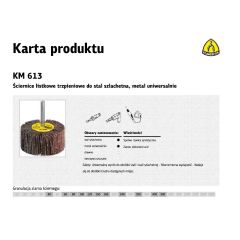 KLINGSPOR ŚCIERNICA LISTKOWA TRZPIENIOWA KM613  20mm x 20mm x 6mm gr. 40 284743