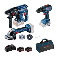 BOSCH ZESTAW GBH180 + GWS180 + GSR18V-50 2x5,0Ah +TORBA +LBOXX 238 0615990M32