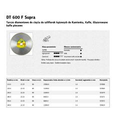 KLINGSPOR TARCZA DIAMENTOWA PEŁNA 230mm x 1,9mm x 22mm DT600F 325372