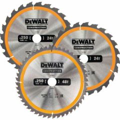 DEWALT PIŁA TARCZOWA EX KPL. 3szt. 250mm 2x24z, 1x48z DT1963 DT1963-QZ