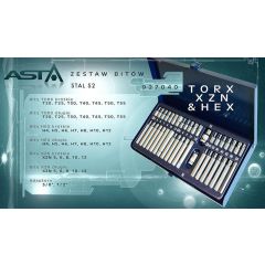 ASTA ZESTAW BITÓW 40szt. HEX SPLINE TORX + ADAPTERY 927040