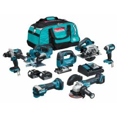 MAKITA.ZES.COMBO 18V (DDF486+DGA504+DHS660+DJV182+DKP181+DTD153+DTM52) 2x5,0Ah TORBA DLX7019TX1 DLX7019TX1