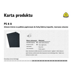 KLINGSPOR ARKUSZE ŚCIERNE NA PODŁOŻU PAPIEROWYM 230mm x 280mm PS8A NA MOKRO gr. 320 /50szt. 269289