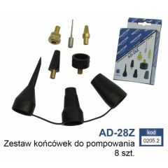 ADLER ZESTAW KOŃCÓWEK DO POMPOWANIA 8szt. AD-28Z 0205.2