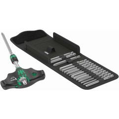 WERA ZESTAW KOŃ. Z GRZECHOTKĄ TYPU T 1/4" 17cz. ETUI KRAFTFORM KOMPAKT 400 RA SET1 05023471001