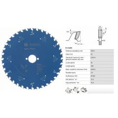 BOSH PIŁA TARCZOWA 230x30mm 36-ZĘBÓW EXPERT for WOOD, DO DREWNA 2608644062