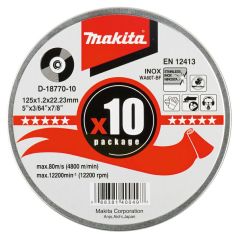 MAKITA TARCZA DO CIĘCIA METALU 125mm x 1,2mm x 22,23mm /10szt. D-18770-10