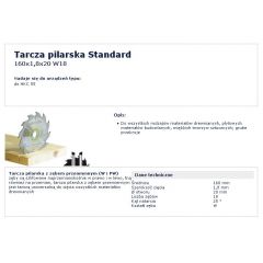 FESTOOL TARCZA PILARSKA STANDARD 160x1,8x20 W18 500458