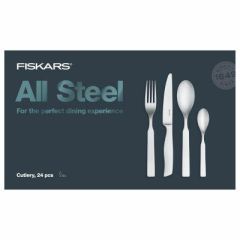 FISKARS ZESTAW SZTUĆCÓW 24szt. ALL STEEL 1054777