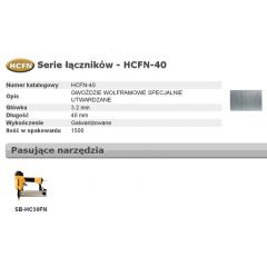 BOSTITCH GWOŹDZIE HCFN 0` 40mm 1500 szt. HCFN-40