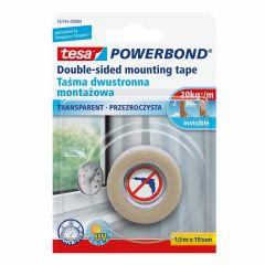 TESA TAŚMA DWUSTRONNA POWERBOND 1,5m x 19mm PRZEZROCZYSTA 55743-00004-20