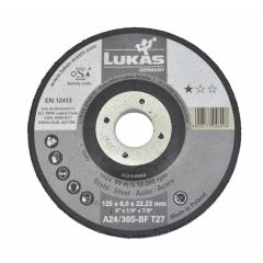 LUKAS TARCZA DO SZLIFOWANIA 125mm x 6,0mm A24/30S-BF METAL AS000692V9802