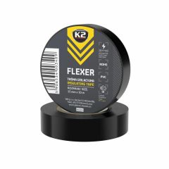 K2 CZARNA TAŚMA IZOLACYJNA PCV 15MMX10M K2 FLEXER TAŚMA IZOLACYJNA MAŁA CZARNA PCV 15MM X 10M 15MM X B325