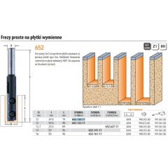 CMT FREZ DO DREWNA NA PŁYTKI WYMIENNE HM D=12 I=29,5 L=79 S=8 Z=1 652.120.11