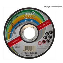 INCOFLEX  TARCZA UNIWERSALNA METAL / PCV / BETON 125 x 1,0mm MULTI M415-125-1.0-22A60Rm