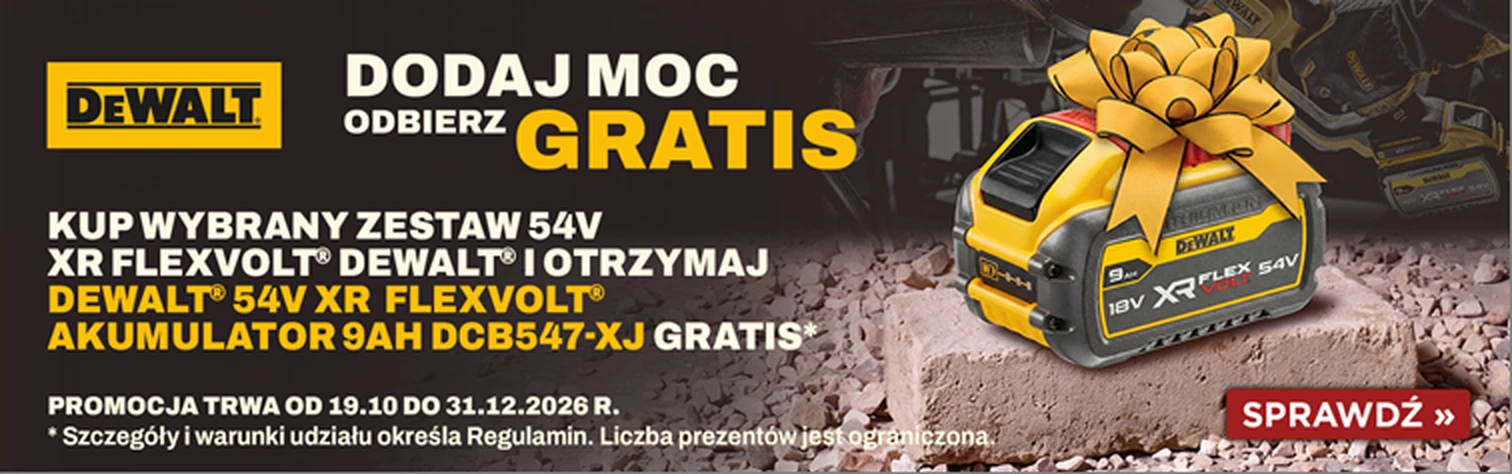 DEWALT – Dodaj moc, odbierz gratis. Akumulator 9 Ah DCB547-XJ do wybranych zestawów XR FLEXVOLT 54V